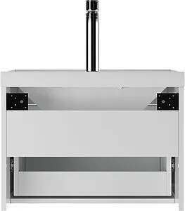 Тумба-умывальник подвесной Айсберг Ева 60 белый DA5901T+4670142930044, 5