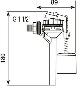 Заливной клапан для бачка ½&quot; пластик боковой Wirquin Topy 16300601, 2