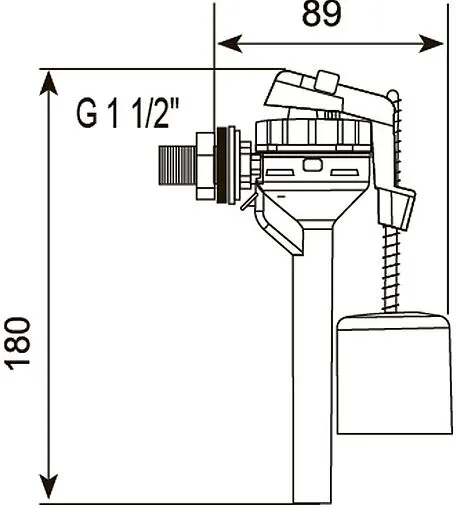 Заливной клапан для бачка ½&quot; пластик боковой Wirquin Topy 16300601