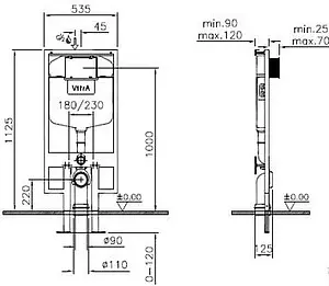 Инсталляция для подвесного унитаза VitrA Concealed Cisterns 748-5800-01 Инсталляция для подвесного унитаза VitrA Concealed Cisterns 748-5800-01, 2