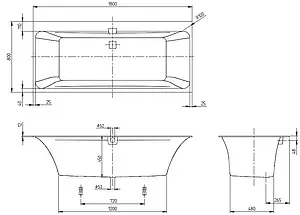 Ванна квариловая Villeroy&Boch Squaro Edge 180x80 альпийский белый UBQ180SQE2DV-01 Ванна квариловая Villeroy&Boch Squaro Edge 180x80 альпийский белый UBQ180SQE2DV-01, 2