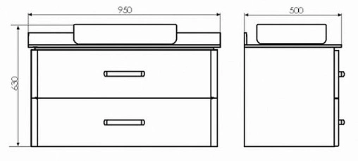Тумба-умывальник подвесная Comforty Амстердам 95 белый