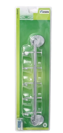 Планка с 5-ю крючками Fixsen Europa хром FX-21805-5