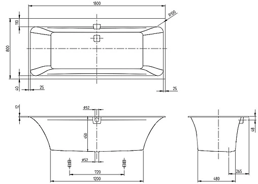 Ванна квариловая Villeroy&amp;Boch Squaro Edge 180x80 альпийский белый UBQ180SQE2DV-01