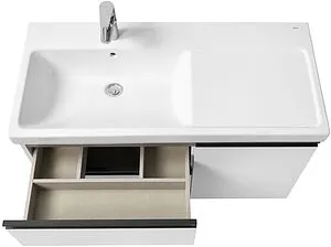 Тумба-умывальник подвесная Roca Domi 100 L белый/чёрный матовый A857477806+3270MB004 Тумба-умывальник подвесная Roca Domi 100 L белый/чёрный матовый A857477806+3270MB004, 4