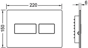 Клавиша смыва для унитаза TECEsolid 9240437 никель с текстурой линии Клавиша смыва для унитаза TECEsolid 9240437 никель с текстурой линии, 2
