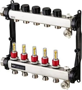 Группа коллекторная с расходомерами 5 отводов 1&quot;нг x ¾&quot;ек TECEfloor SLQ 77310005, 1