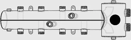 Распределительный коллектор 4 контура с гидрострелкой 1¼&quot;н x 1&quot;н Север-R-Т4(Aisi) 1955031