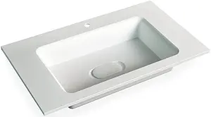 Тумба-умывальник подвесная Raval Glass 80 белый/дуб Gla.01.77/P/W+Mol.8.80/W, 5