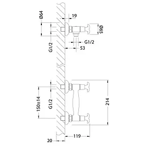 Смеситель для душа Lemark Flora хром LM0103C, 2