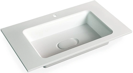 Тумба-умывальник подвесная Raval Glass 80 белый/дуб Gla.01.77/P/W+Mol.8.80/W