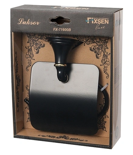 Держатель туалетной бумаги Fixsen Luksor чёрный/золото FX-71610B