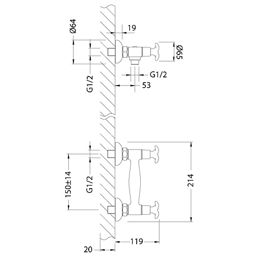 Смеситель для душа Lemark Flora хром LM0103C