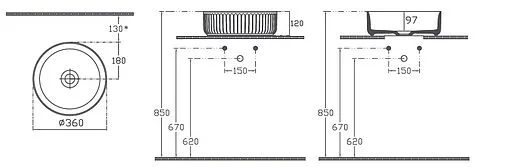Раковина ISVEA Infinity Ion 36 белый глянцевый 10NF66036