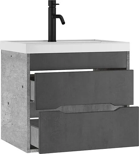 Тумба-умывальник подвесная Домино Loft 60 бетон DL5601T+4670142930044