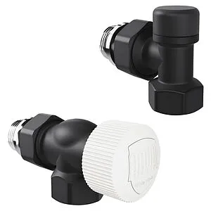 Комплект вентилей терморегулирующих осевых ½" в/н Royal Thermo Design черный RATVDO11212BL Комплект вентилей терморегулирующих осевых ½" в/н Royal Thermo Design черный RATVDO11212BL, 2