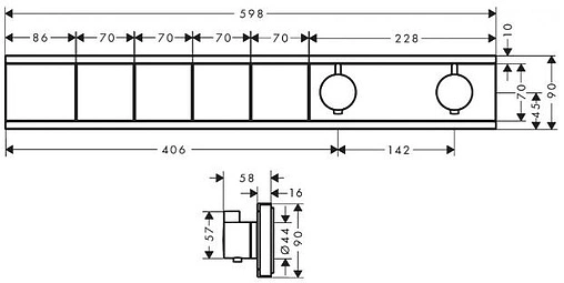Термостат для 4 потребителей Hansgrohe RainSelect белый матовый 15382700