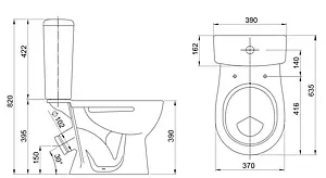 Унитаз-компакт Santeri Орион комфорт белый 1.P403.8.S00.00B.F, 2