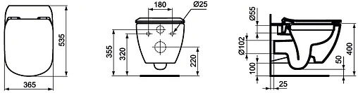 Унитаз подвесной безободковый Ideal Standard Tesi Rimless белый T350301