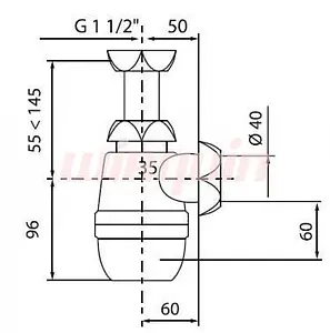 Сифон бутылочный для мойки Wirquin Минор 30718032 Сифон бутылочный для мойки Wirquin Минор 30718032, 2