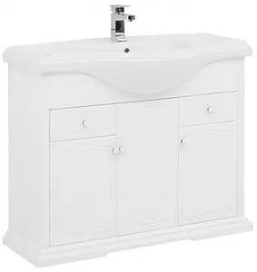 Тумба-умывальник напольная Aquanet Классик 105 белый 00201304+00188365 Тумба-умывальник напольная Aquanet Классик 105 белый 00201304+00188365, 1