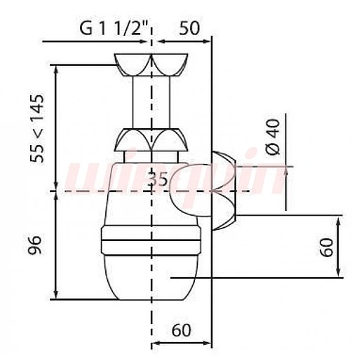 Сифон бутылочный для мойки Wirquin Минор 30718032 Сифон бутылочный для мойки Wirquin Минор 30718032