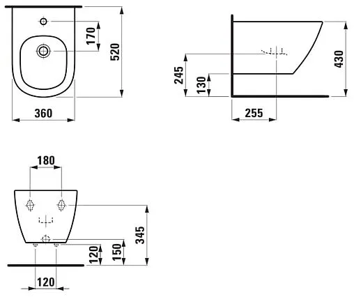Биде подвесное Laufen Lua белый 8.3008.1.000.302.1