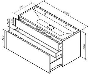 Тумба под умывальник подвесная Am.Pm Inspire 2.0 120 графит M50AFHX1203GM Тумба под умывальник подвесная Am.Pm Inspire 2.0 120 графит M50AFHX1203GM, 2