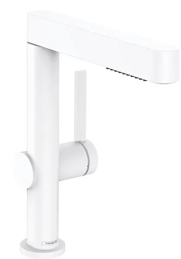 Смеситель для раковины с вытяжным изливом Hansgrohe Finoris 230 белый матовый 76063700