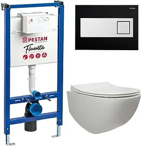 Комплект 6 в 1 Pestan Fluenta Rimless SET40006661DB с кнопкой Diamond кнопки/белый, рамка/черный Комплект 6 в 1 Pestan Fluenta Rimless SET40006661DB с кнопкой Diamond кнопки/белый, рамка/черный, 1