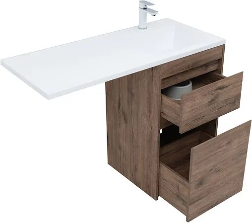 Тумба-умывальник напольная Aquanet Токио 110 R дуб веллингтон 00333647+00235498