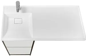 Тумба-умывальник напольная над стиральной машиной Aquaton Лондри 105 L дуб кантри/белый 1A2670K2LHDY0+, 5