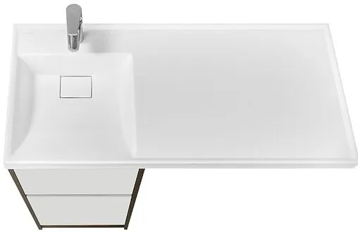 Тумба-умывальник напольная над стиральной машиной Aquaton Лондри 105 L дуб кантри/белый 1A2670K2LHDY0+