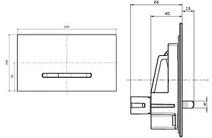 Клавиша смыва для унитаза Villeroy&Boch ViConnect 922160RA кнопки/хром глянцевый, панель/стекло серый, 2