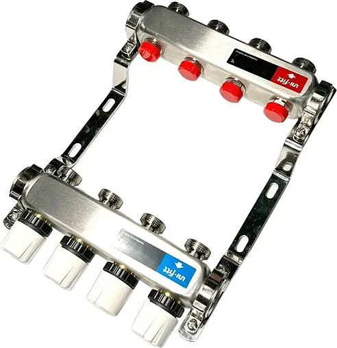 Группа коллекторная без расходомеров 4 отвода 1&quot;в/в x ¾&quot;ек Uni-fitt TECHNO 451W4304