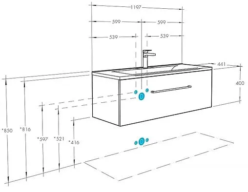 Тумба-умывальник подвесная Aquaton Мадрид 120 M белый 1A1687K3MA010