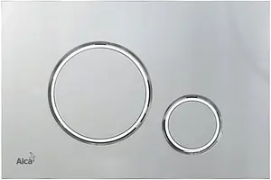 Клавиша смыва для унитаза AlcaPlast Thin M772 кнопки/хром матовый, кольца/хром глянцевый Клавиша смыва для унитаза AlcaPlast Thin M772 кнопки/хром матовый, кольца/хром глянцевый, 1