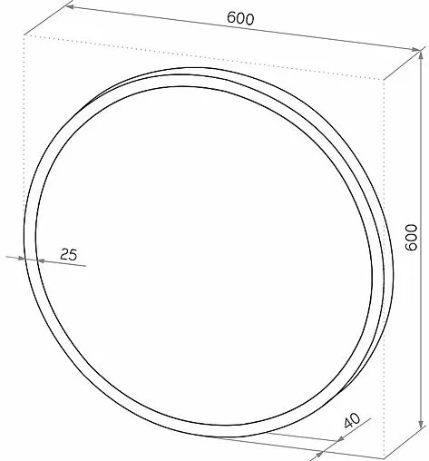 Зеркало с подсветкой Continent Infiniti Black Led 60 с датчиком движения чёрный ЗЛП3017