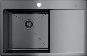 Мойка кухонная Omoikiri Akisame 78-GM-L вороненая сталь 4973099 Мойка кухонная Omoikiri Akisame 78-GM-L вороненая сталь 4973099, 1