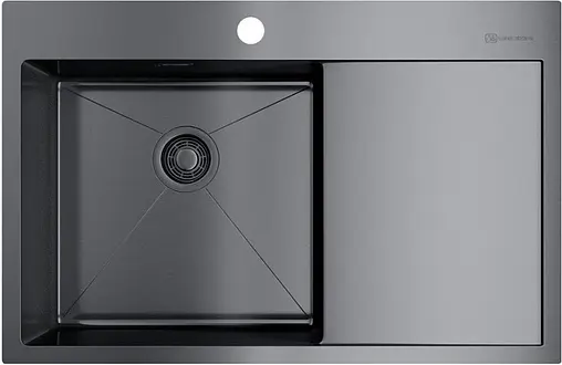 Мойка кухонная Omoikiri Akisame 78-GM-L вороненая сталь 4973099