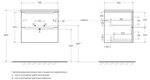 Тумба под умывальник подвесная BelBagno ETNA 60 Bianco Lucido ETNA-600-2C-SO-BL-P, 2
