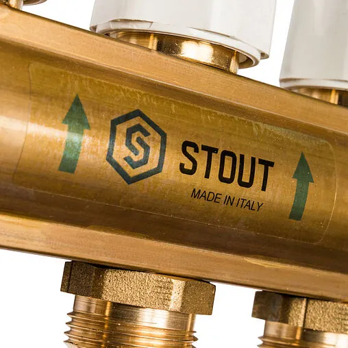 Группа коллекторная с расходомерами 11 отводов 1&quot;в/в x ¾&quot;ек Stout SMB 0473 000011