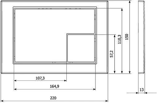 Клавиша смыва для унитаза KK-POL M10 350/PPS/107-00-00 сатин