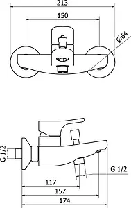 Смеситель для ванны Cezares Peonia хром PEONIA-VM-01 Смеситель для ванны Cezares Peonia хром PEONIA-VM-01, 2