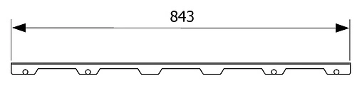 Решетка для лотка угловая 843мм TECEdrainline Steel II 610982