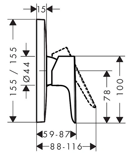 Смеситель для душа скрытого монтажа Hansgrohe Talis E белый матовый 71765700