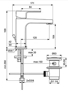 Смеситель для раковины Ideal Standard Cerafine D хром матовый BC686U8 Смеситель для раковины Ideal Standard Cerafine D хром матовый BC686U8, 2