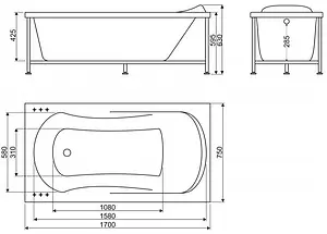 Ванна акриловая BelBagno 170x70 BB103-170-75 Ванна акриловая BelBagno 170x70 BB103-170-75, 2