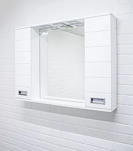 Шкаф-зеркало Домино Cube 90 белый DC5012HZ, 4