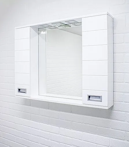 Шкаф-зеркало Домино Cube 90 белый DC5012HZ